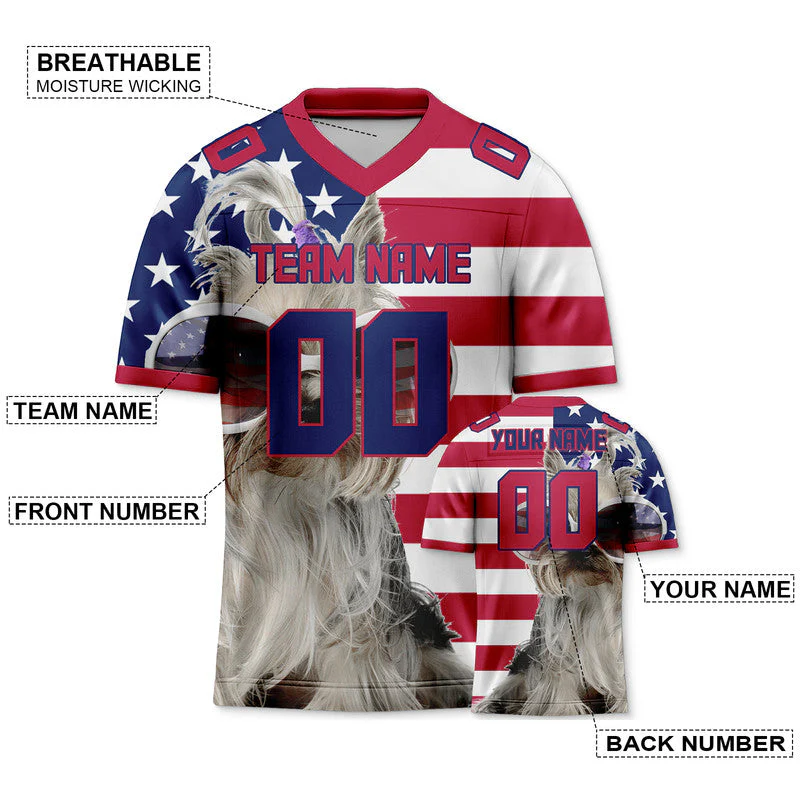 Custom 3D American Flag Fashion Authentic Football Jersey2