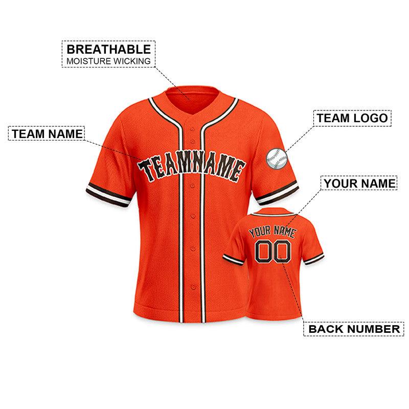 Custom Orange Brown-White Authentic Baseball Jersey-2