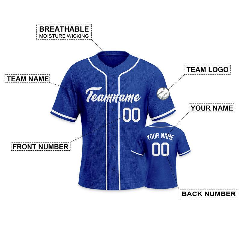 Custom Royal White Authentic Baseball Jersey-3