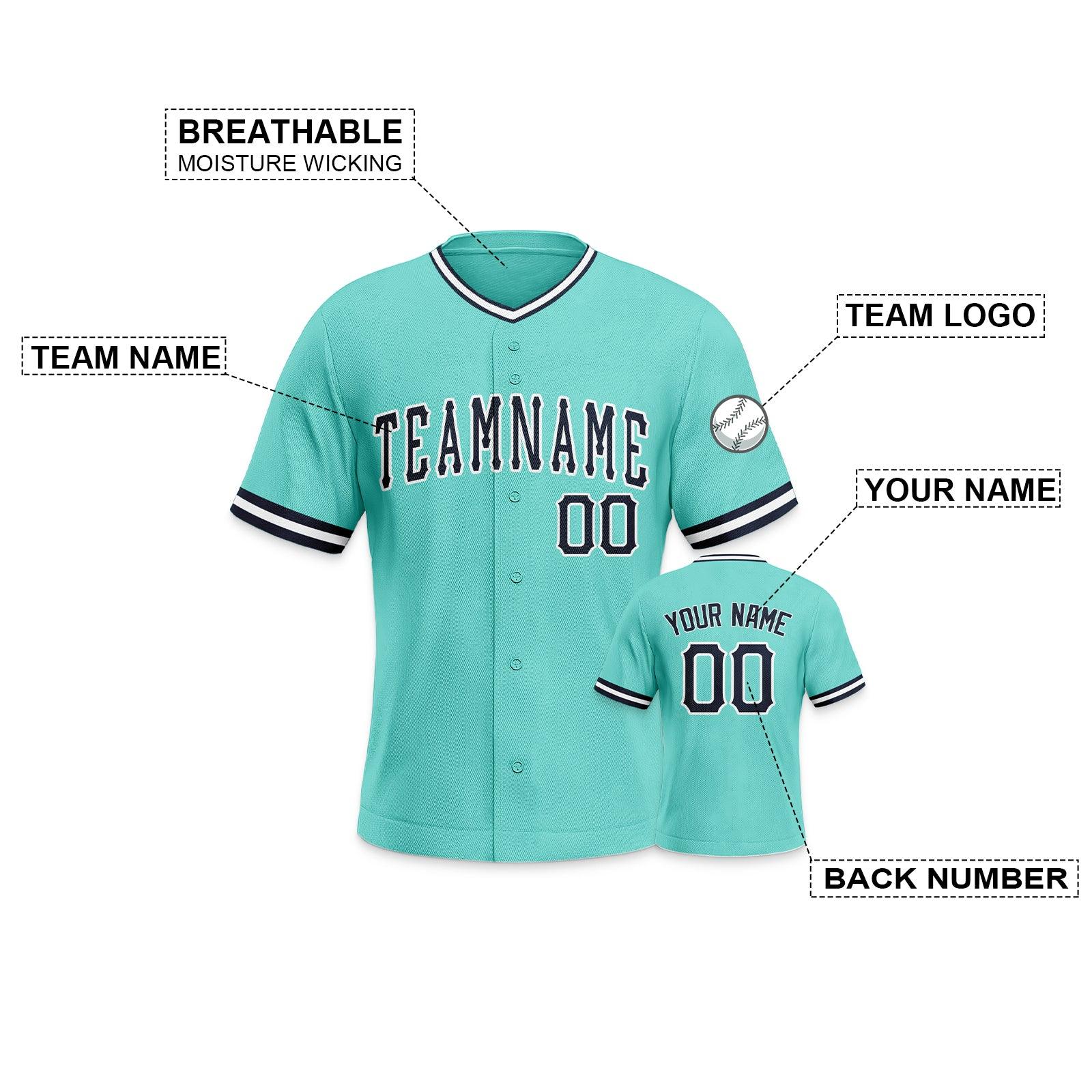 Custom Aqua Navy-White Authentic Baseball Jersey