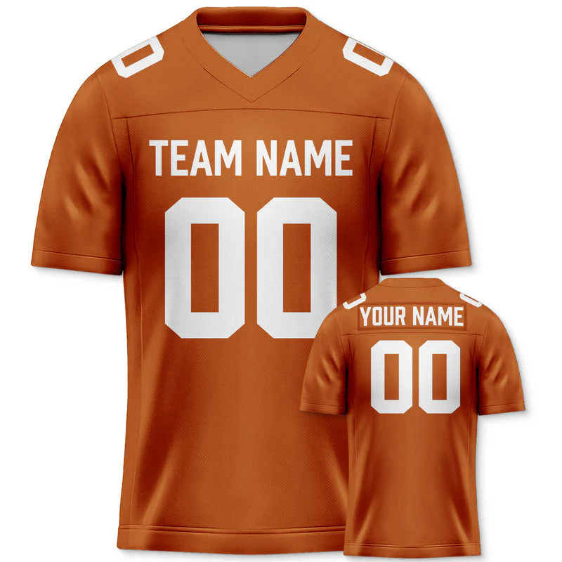 Custom Texas Orange White Mesh Authentic Football Jersey1