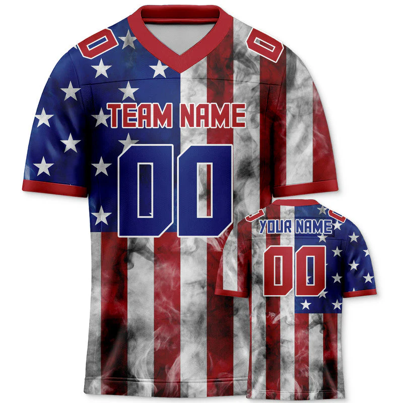 Custom 3D American Flag Fashion Authentic Football Jersey1