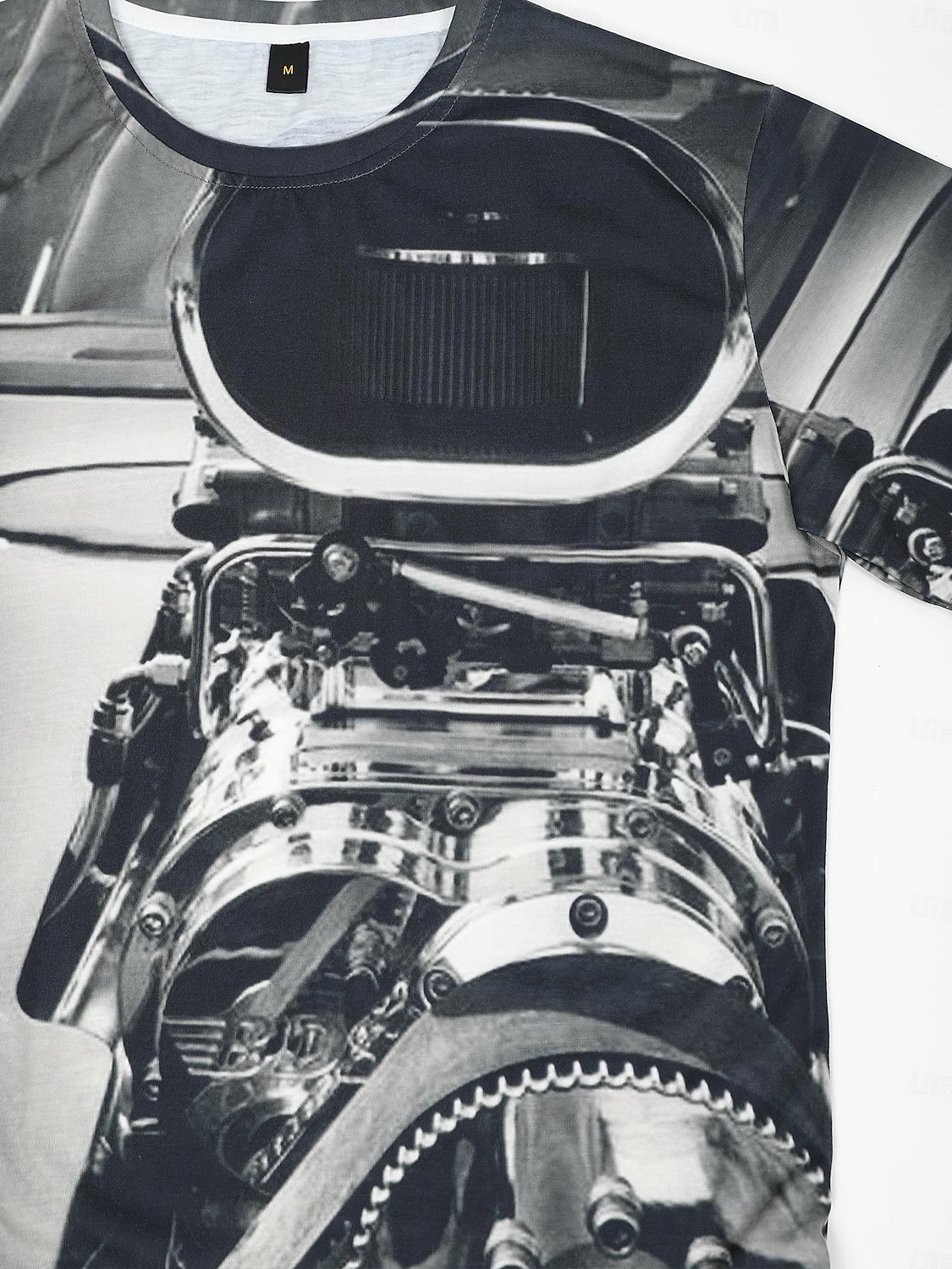 Graphic Letter Short Sleeve Tee with Back Print