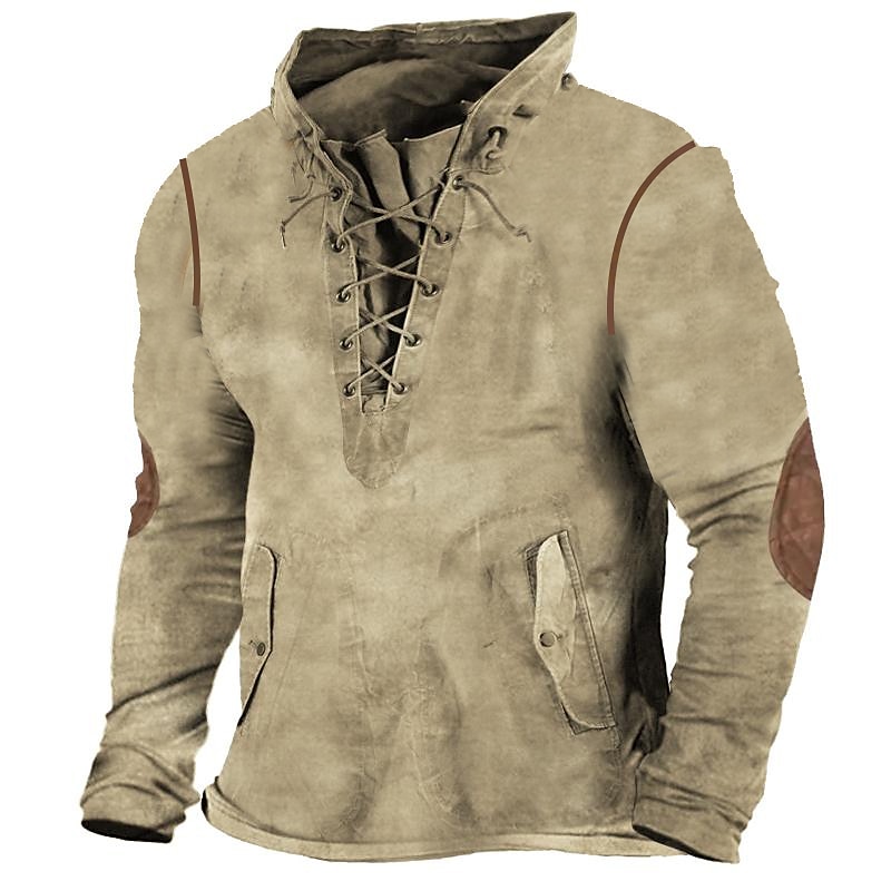 Tactical Lace-Up Pullover Sweatshirt
