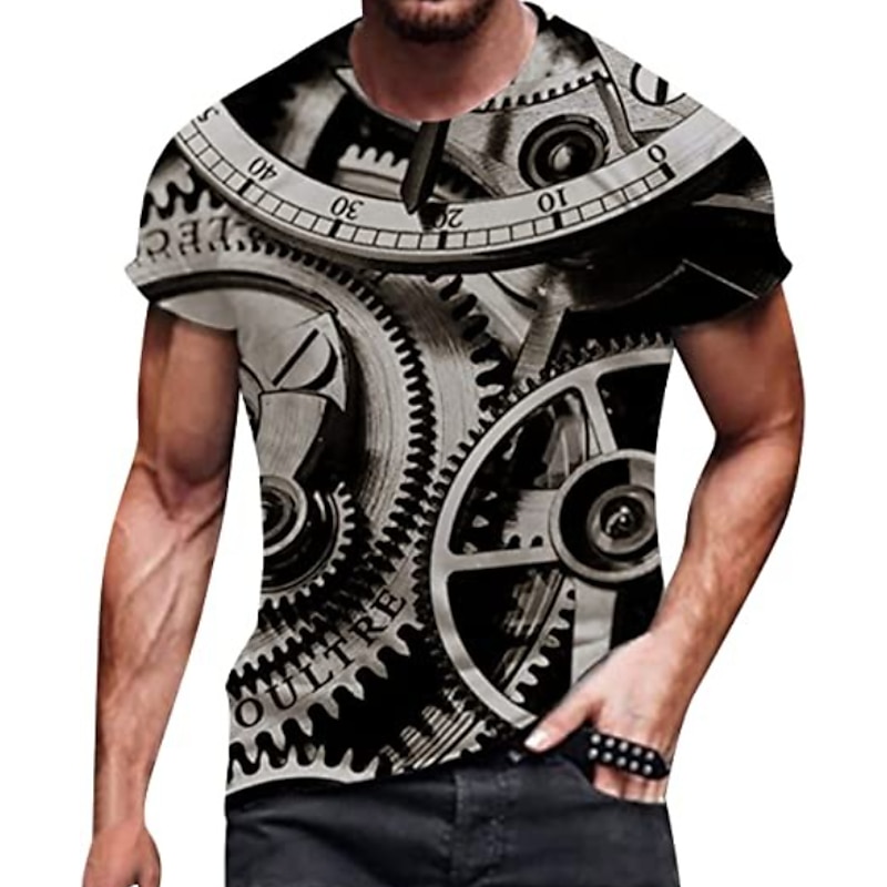 Graphic Letter Short Sleeve Tee with Back Print