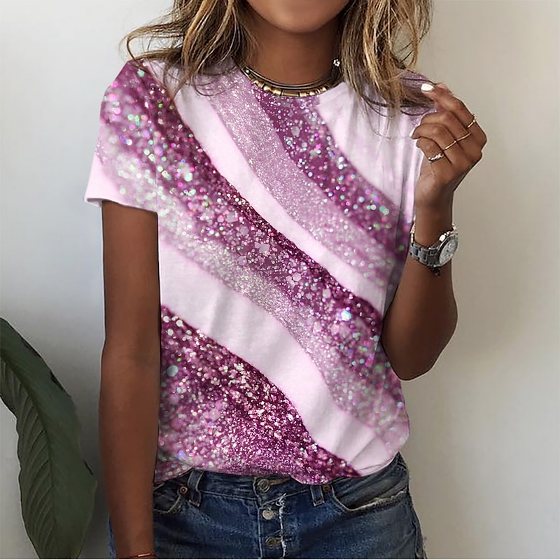 Basic Print Short Sleeve Tee